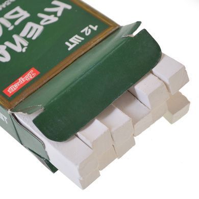 Крейда біла, 1х1х8 см, шкільна, квадратна, 12 штук, 1Вересня