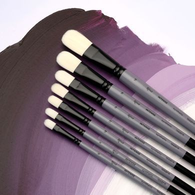 Кисть Intense 1668FR, №8, cинтетика, овальная, длинная ручка, Rosa