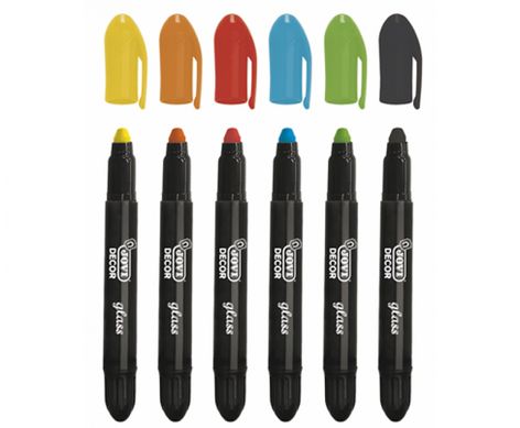 Набір кольорових воскових олівців JOVIDECOR GLASS 6 штук