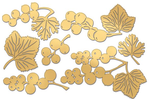Набор чипбордов Summer botanical diary №700, 10х15 см, Gold, Fabrika Decoru