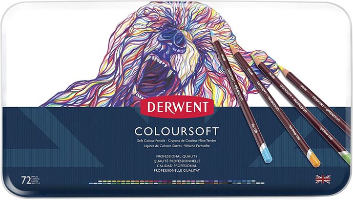Набор цветных карандашей Coloursof, металлическая коробка, 72 штуки, Derwent