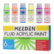 Набір рідких акрилових фарб Fluid Fluorescent, 6 кольорів по 60 мл, MEEDEN 6975441367279 зображення 2 з 5