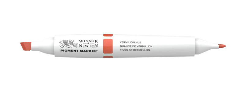 Маркер двосторонній, Pigment marker, (682) Відтінок кіноварі, Winsor & Newton