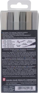 Набір маркерів Koi Coloring Brush Pen, Gray, 6 шт, Sakura