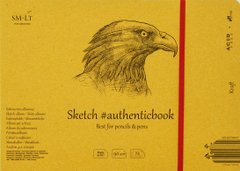 Альбом для ескізів Authentic Kraft, 24,5x17,6 см, 90 г/м2, 24 аркуші, коричневий, Smiltainis