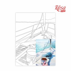Полотно на картоні з контуром, Морські пейзажі №5, 30x40 см, бавовна, акрил, Rosa Start