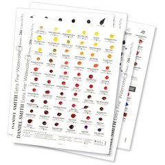 Дот-карта акварельных красок Daniel Smith, 266 акварельных и 22 гуашевых цветов