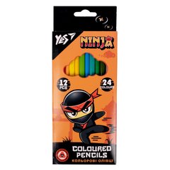 Набор цветных карандашей Ninja, 24 цвета, 12 штук, YES