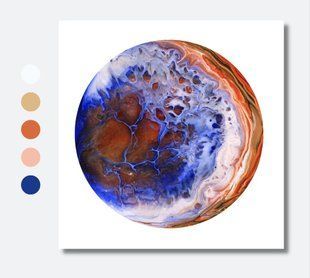 Набор Mini Fluid Art Box Оранжево-синий (1 картина), 30 см
