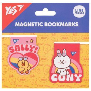 Набор закладок магнитных Line Friends Sally and Cony, 2 штуки, Yes