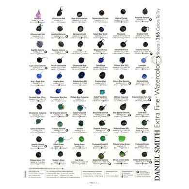 Дот-карта акварельних фарб Daniel Smith, 266 акварельних та 22 гуашевих кольорів