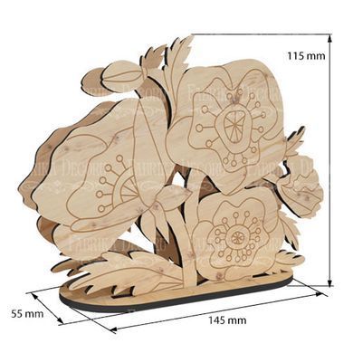 Салфетница Маки №302, 5,5х11,5х14,5 см, МДФ, Fabrika Decoru