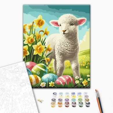 Картина по номерам Весенние цветы и пасхальные яйца, 40х50 см, Brushme
