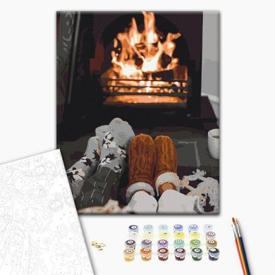 Картина за номерами Затишок біля каміна, 40х50 см, Brushme