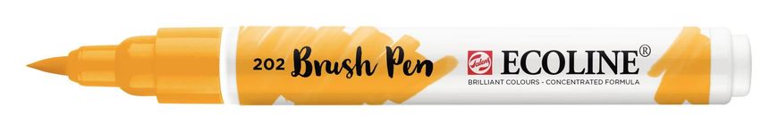 Пензель-ручка Ecoline Brushpen (202), Жовта темна, Royal Talens