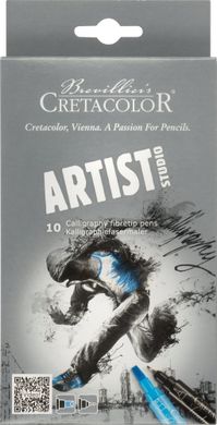 Набір двосторонніх маркерів для каліграфії Artist Studio, 10 штук, Cretacolor
