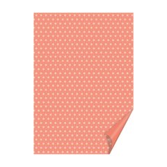 Бумага с рисунком Звезды А4, 21х29,7 см, 300г/м², односторонний, коралловый, Heyda