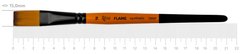 Кисть Flame 1368F, №16, cинтетика, плоская, короткая ручка, Rosa