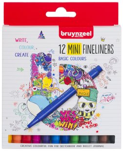 Набір лайнерів Fineliners Mini, 12 штук, Bruynzeel