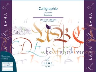 Папір для каліграфії та леттерингу Lana Calligraphie, 24х32 см, 250 г/м², 12 аркушів, Hahnemuhle