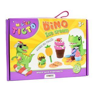 Набір для творчості Strateg Містер тісто Dino Ice Cream, українською мовою