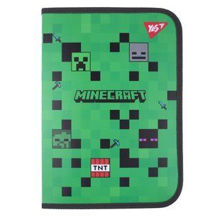 Папка факультативная пластиковая Yes Minecraft, А4, на молнии с карманом