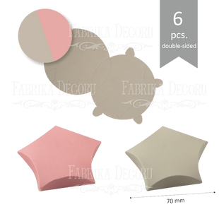 Набір картонних заготовок для пакування подарунків №002, Dark beige-pink, 7х1,5 см, 6 штук, Fabrika Decoru