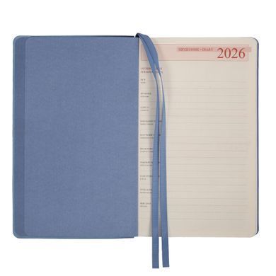 Щоденник датований 2026, 12х20 см, 352 сторінки, блакитний, м'який, Glory, Leo Planner