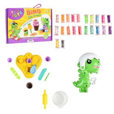 Набір для творчості Strateg Містер тісто Dino Ice Cream, українською мовою