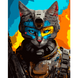 Картина по номерам Воинственный кот, © zubenko_ai_art, 40х50 см, Santi 4823099544608 фото 1 с 2