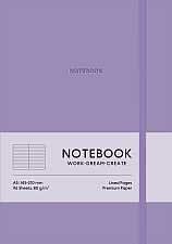 Блокнот для записей Violet A5, 80 г/м2, 96 листов в линию, кремовая бумага, твердая обложка, Genius