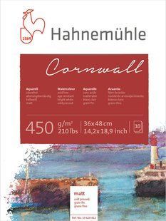 Альбом-склейка для акварели Cornwall, 36х48 см, 450 г/м&sup2;, CP, 10 листов, Hahnemuhle