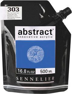Краска акриловая Sennelier Abstract, Кобальт синий №303, 500 мл, дой-пак