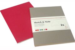 Набір блокнотів Sketch&Note А4, 21х29,7 см, 125 г/м², 2 штуки по 20 аркушів, сірий, рожевий, Hahnemuhle