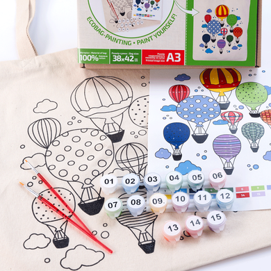 Набор экосумка-раскраска Воздушные шары, ROSA Talent