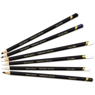 Набір кольорових олівців Artists Black and White, металева коробка, 6 штук, Derwent