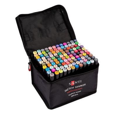 Набор маркеров Sketch Marker Professional, спиртовые, в сумке, 120 штук, Santi