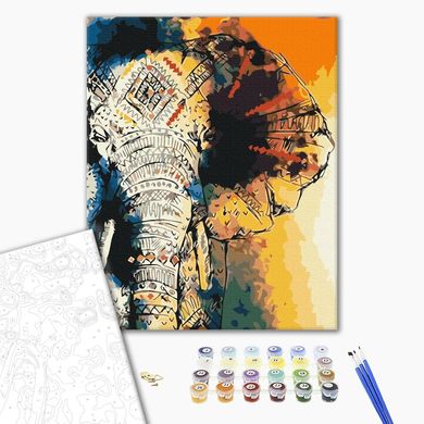 Картина за номерами Візерунок слона, 40x50 см, Brushme
