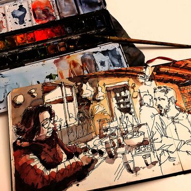Скетчбук для акварелі Watercolour Book А4, 21х29,7 см, 200 г/м², альбомна орієнтація, 30 аркушів, Hahnemuhle