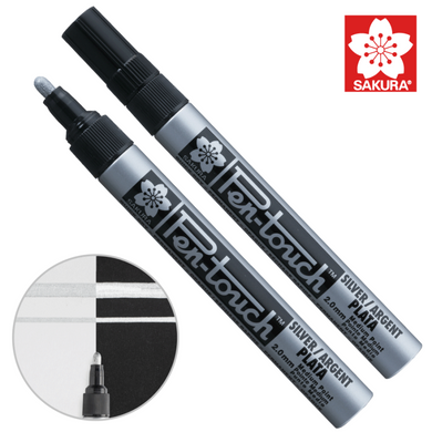 Маркер Pen-Touch Срібло, середній (Medium) 2 мм, Sakura