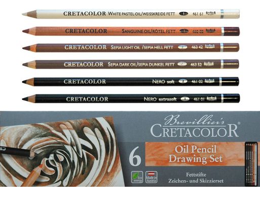 Набор масляных карандашей OIL PENCILS 6 штук, Cretacolor