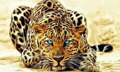 Алмазна вишивка Вогняний Леопард 50х30 см