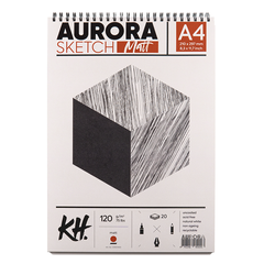 Альбом для рисунка на спирали Smooth & Matt, А4, 21х29,7 см, 120 г/м2, белый, 20 листов, Aurora