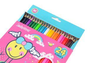 Олівці кольорові YES, 24 кольори, Smiley World pink