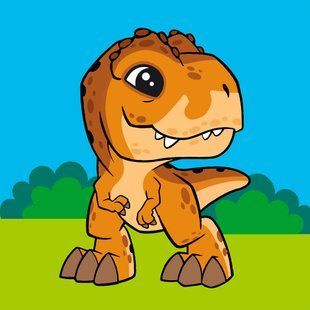 Картина за номерами SANTI, Jurassic World, маленький динозавр, 25x25 см