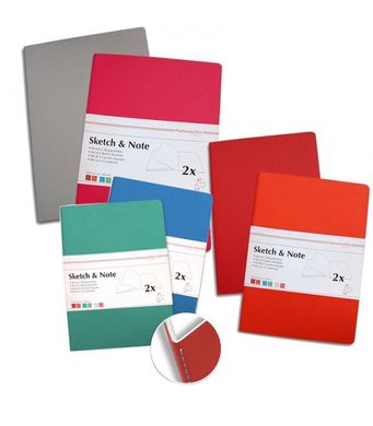 Набір блокнотів Sketch&Note А5, 14,8х21 см, 125 г/м², 2 штуки по 20 аркушів, сірий, рожевий, Hahnemuhle