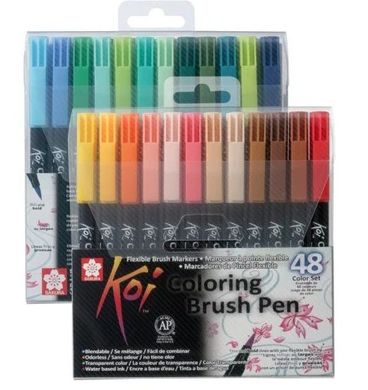Набор маркеров Koi Coloring Brush Pen, 48 шт, Sakura