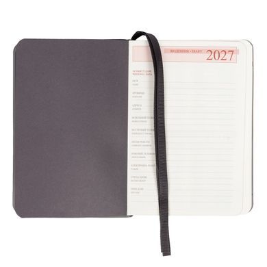 Ежедневник деловой Leo Planner Botanic, A6, датированный 2027, мягкий, серый, 352 страницы