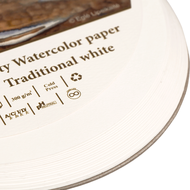 Альбом-склейка для акварелі Pro Create Round, Ø 16 см, 300 г/м2, білий, 20 аркушів, Smiltainis