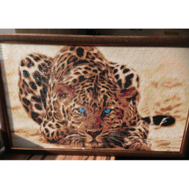 Алмазна вишивка Вогняний Леопард 50х30 см